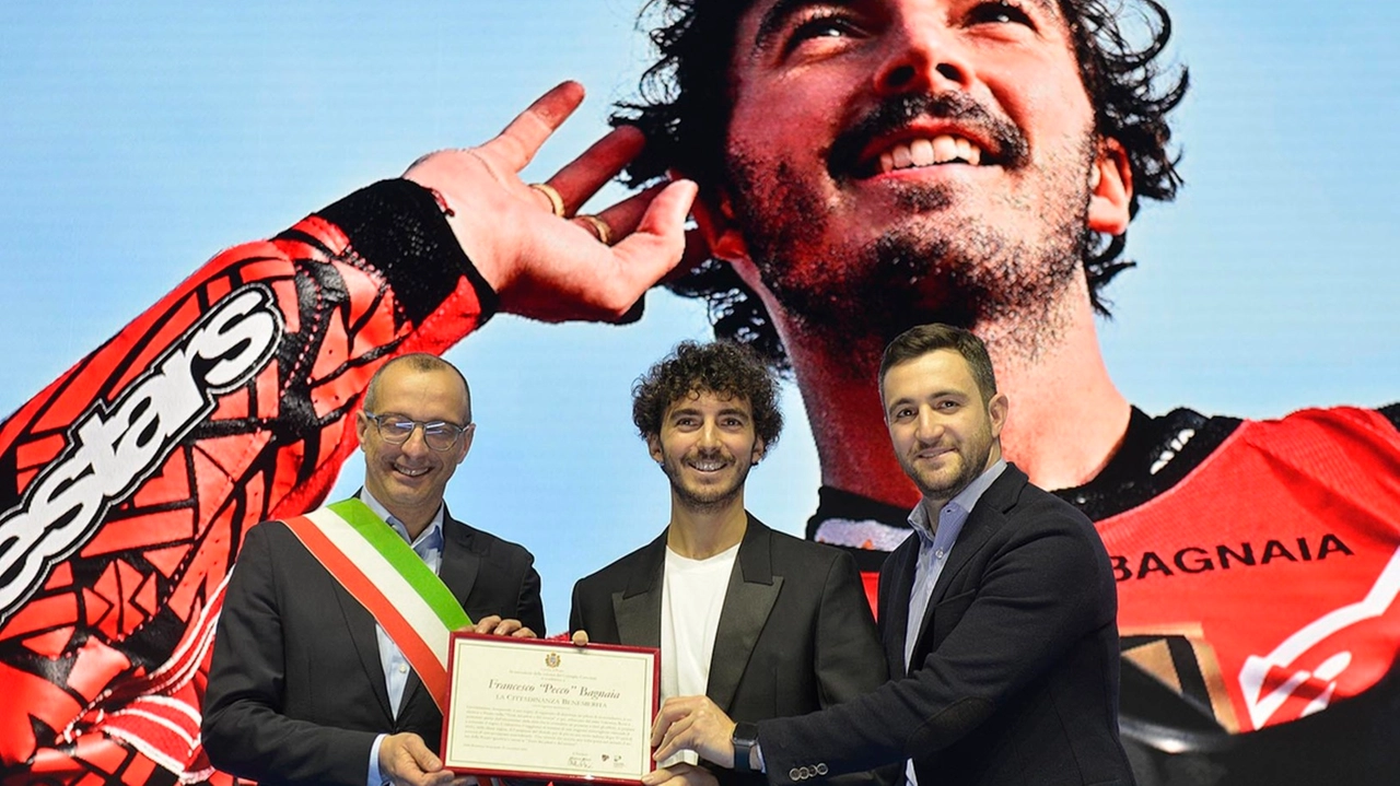 Consegna della cittadinanza a Francesco Bagnaia (foto Toni)