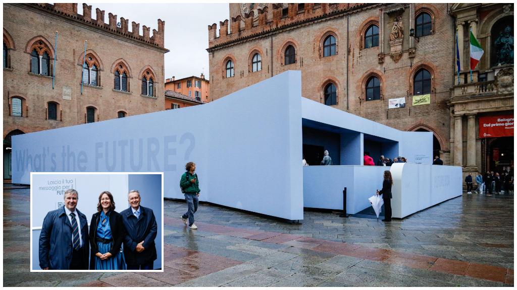 In piazza Maggiore la Future Box del gruppo Marchesini: festa per i 50 anni dell’azienda