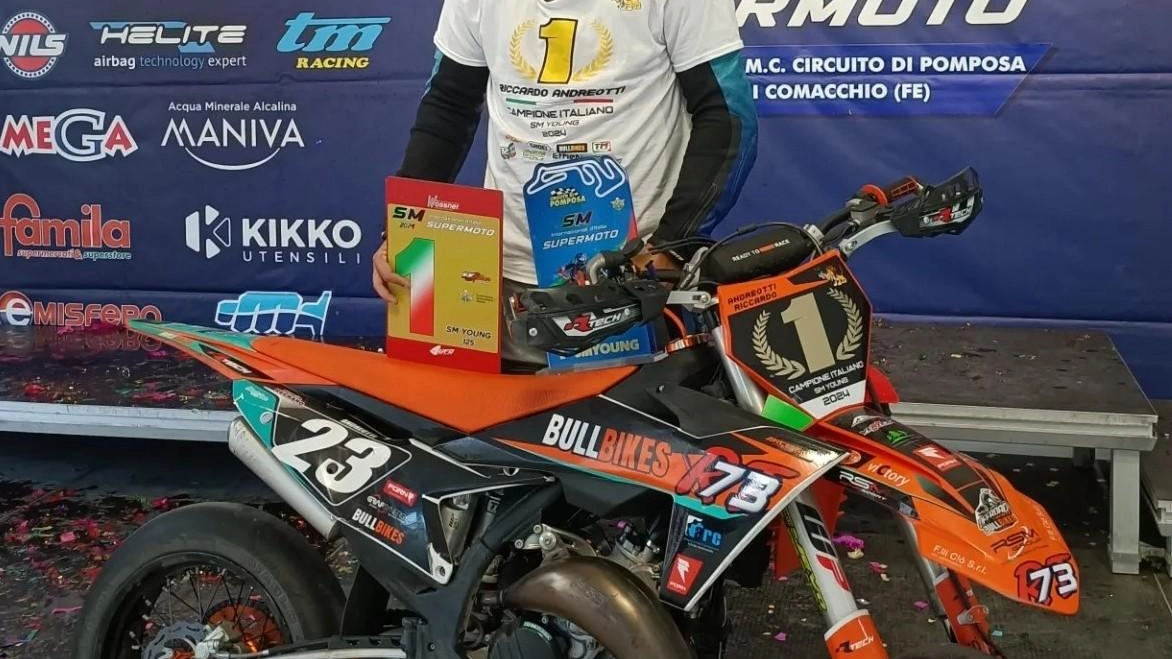 Supermoto, il quattordicenne Riccardo Andreotti porta il Tricolore a Castellarano