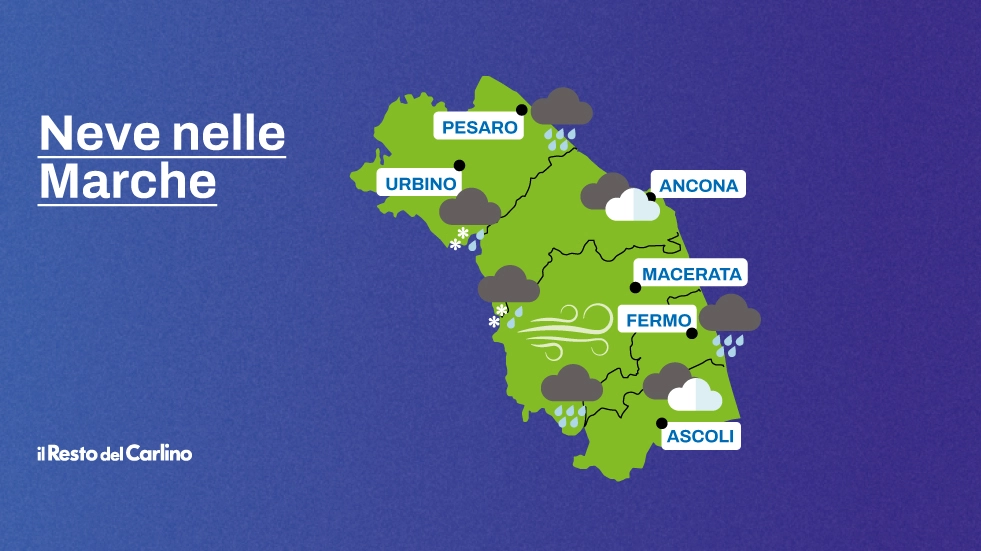 Meteo Marche, nuove nevicate prevista nell'entroterra: ecco le zone dove cadranno i fiocchi