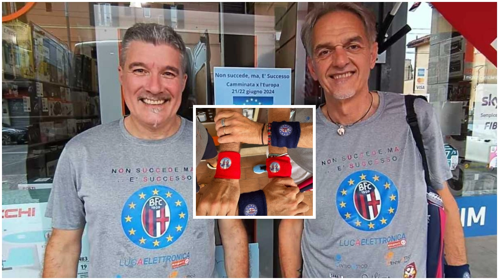 Fabrizio Mistri e Mirco Mazzini alla partenza: avevano anche braccialetti speciali