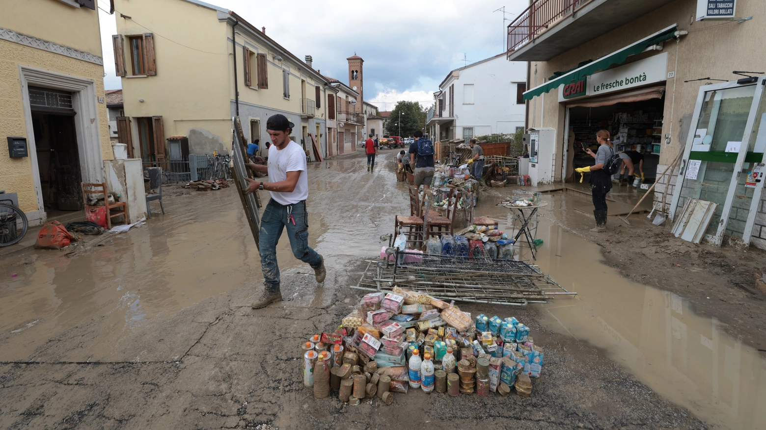 RAVENNA 20/09/2024. Inondazioni in Emilia-Romagna. Traversara frazione del Comun di Bagnacavallo devastato dalla rottura del fiume Lamone