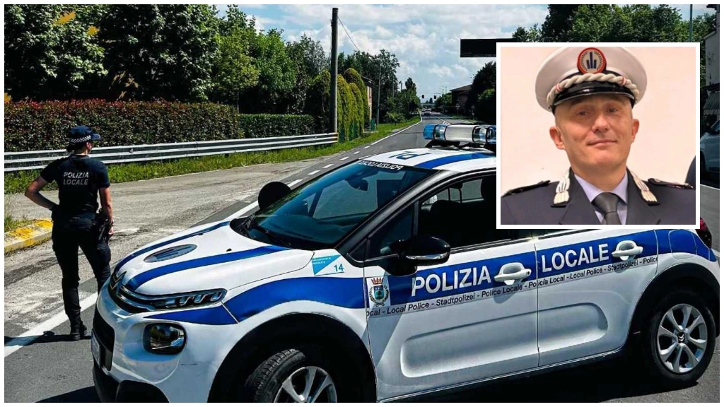 Un controllo stradale della polizia locale di San Giovanni in Persiceto e il comandante Luca Nasci
