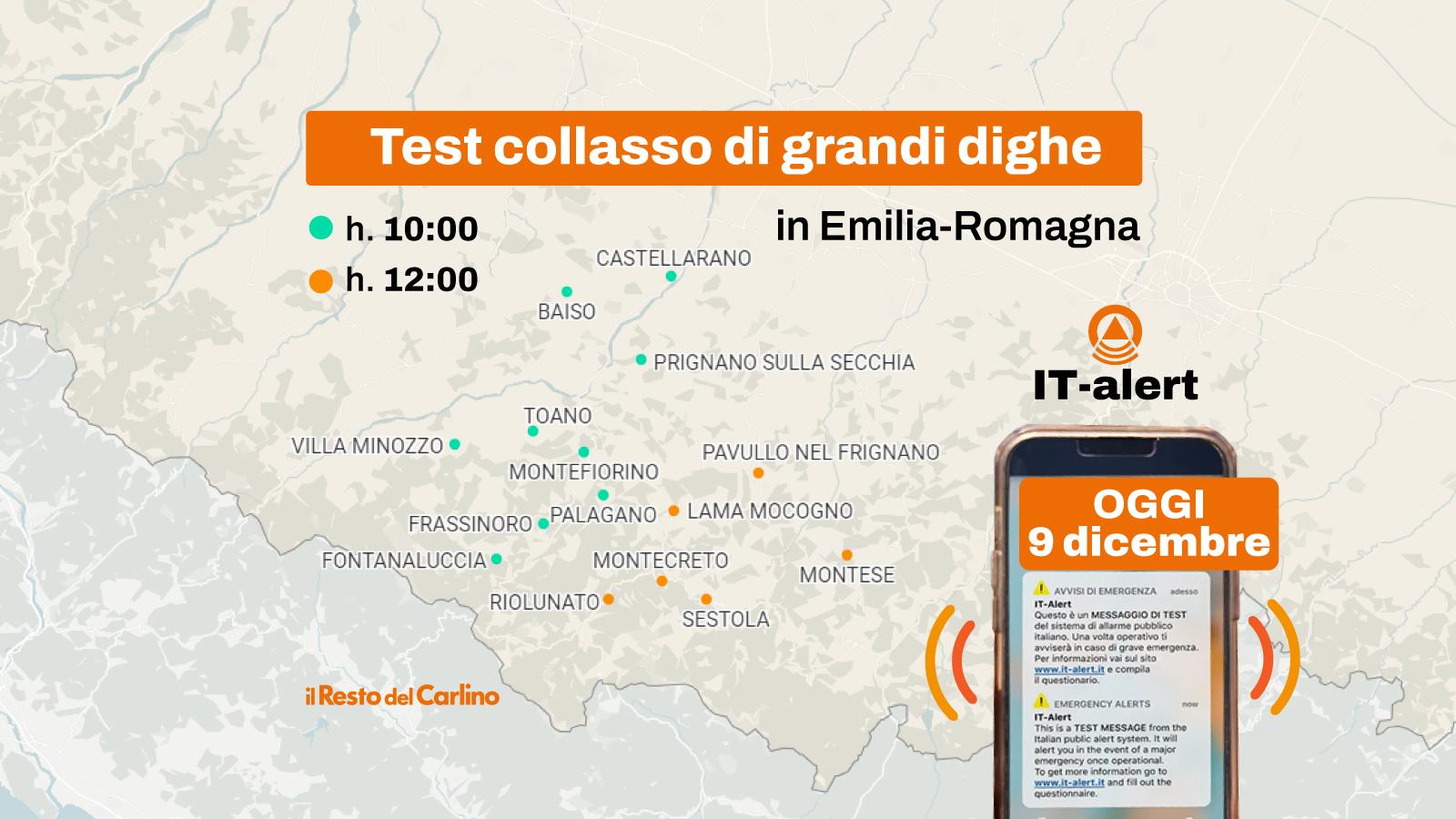 It Alert oggi 9 dicembre in Emilia Romagna: dove e chi riceverà il messaggio