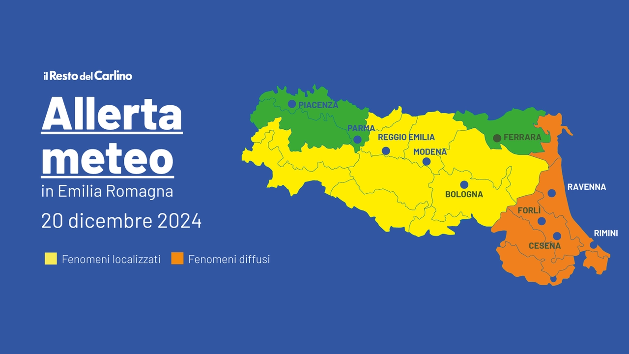 Allerta meteo arancione per vento e stato del mare in Emilia Romagna, gialla per criticità idraulica, vento e neve. Le previsioni meteo per venerdì 20 dicembre 2024