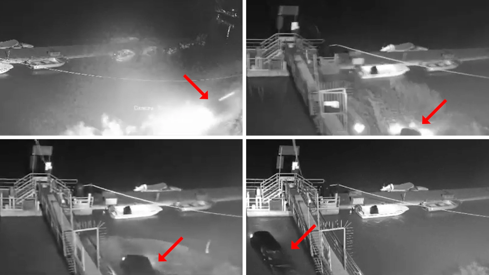 I frame del video dell'auto che cade in acqua nel Po: a bordo c'erano Lorena Vezzosi e Stefano Del Re