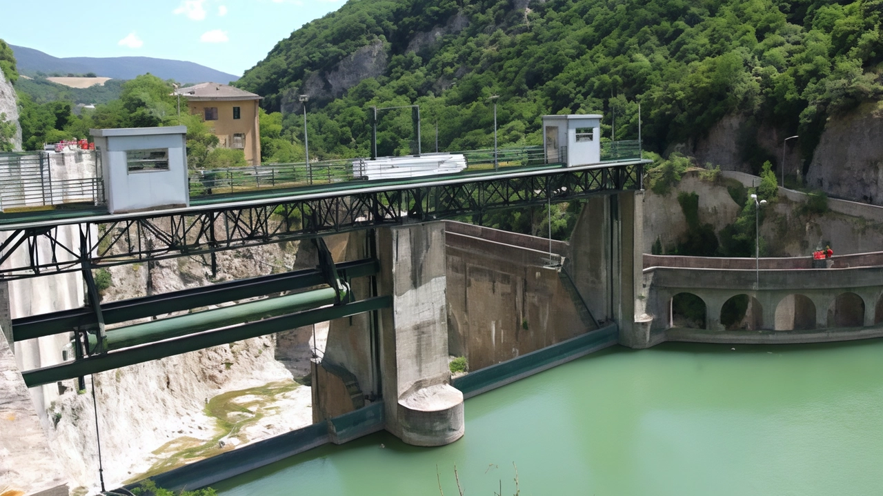 La diga del Furlo gestita da Enel Green power che insieme a quelle di San Lazzaro e Tavernelle. producono elettricità