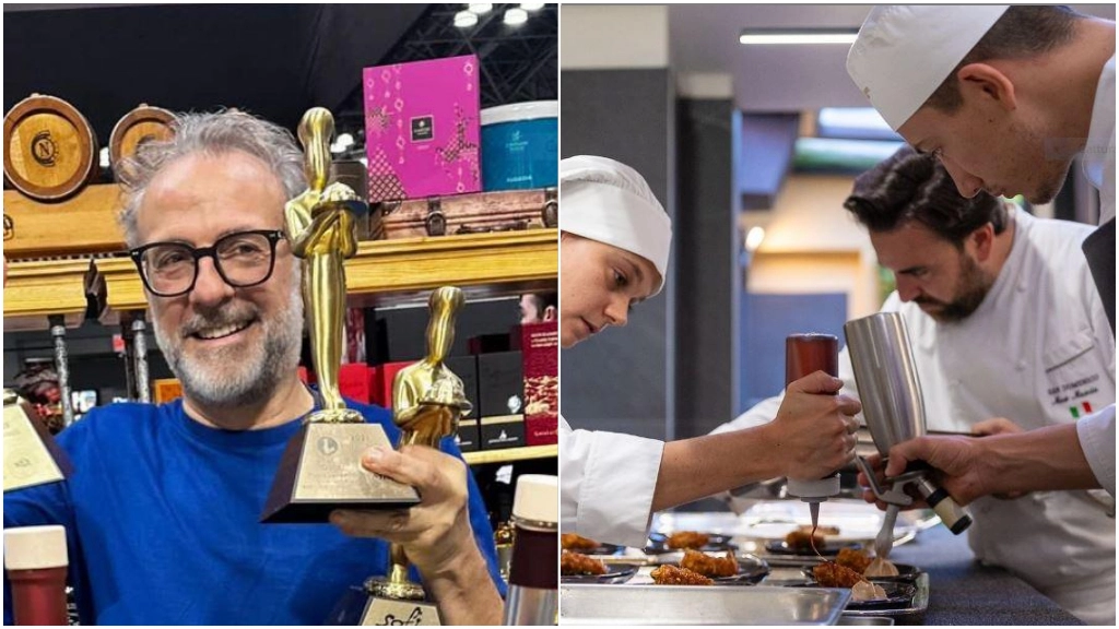 Massimo Bottura e Max Mascia, rispettivamente 3 e 2 stelle Michelin con la Francescana di Modena e il San Domenico di Imola