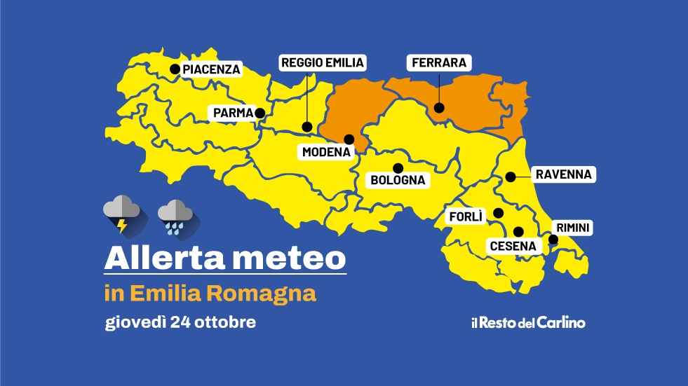 Allerta meteo arancione per giovedì 24 ottobre