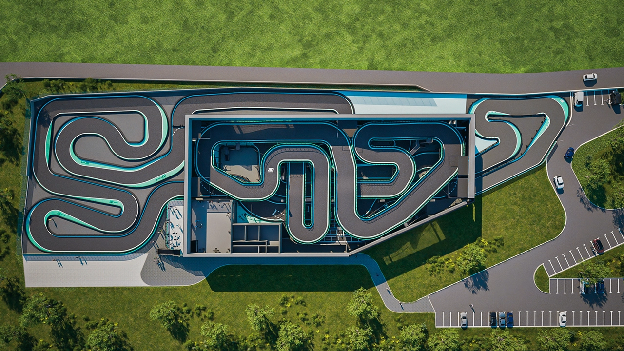 Un rendering del nuovo kartodromo