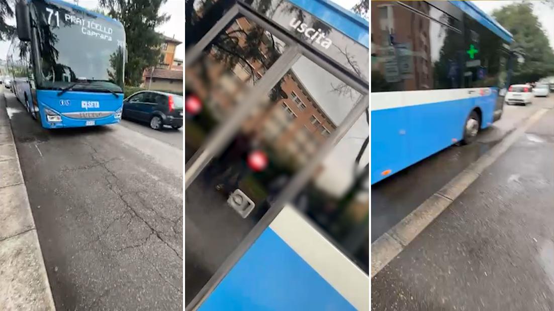 Caos trasporti a Reggio Emilia, il bus è troppo pieno e non si ferma: il video