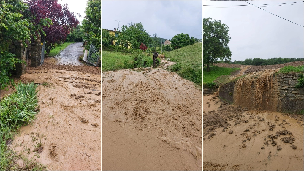Bomba d’acqua a Palagano, in provincia di Modena: sono tracimati i fossi ed è altissimo il rischio frane