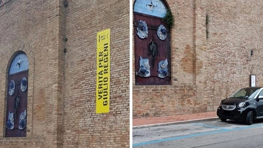 Lo striscione era collocato in via Primo Luglio