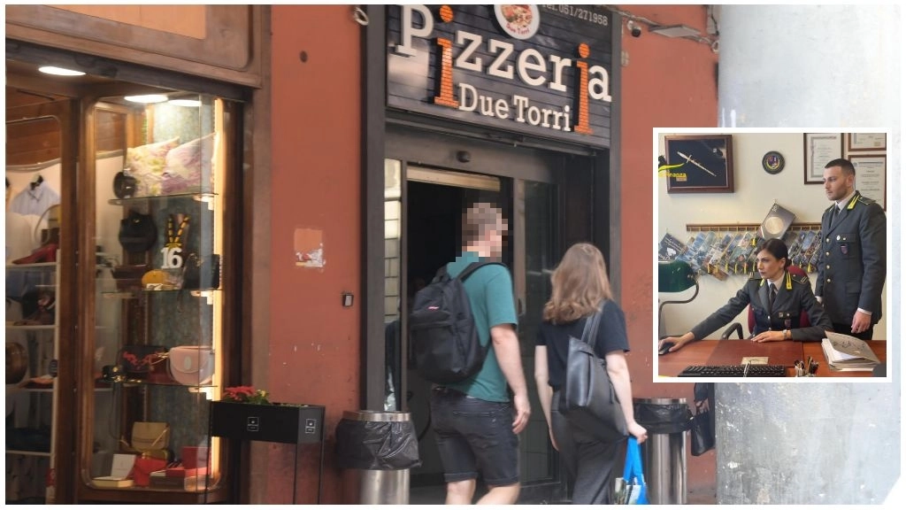 La pizzeria Due Torri in Strada Maggiore, tra i locali al centro dell’inchiesta della Guardia di Finanza