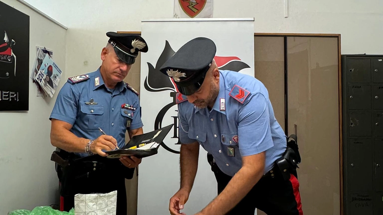 I carabinieri con il materiale sequestrato