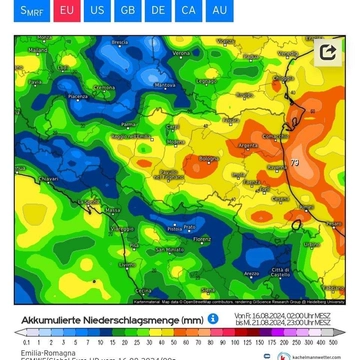 Mappa temporali in Emilia Romagna domani: rischio frane, fiumi osservati speciali