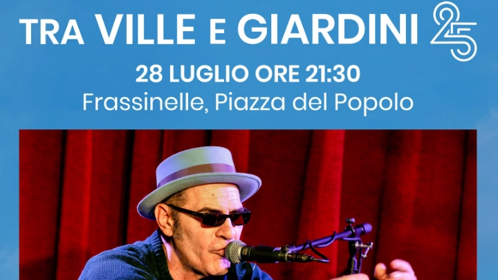 Francesco Baccini a Frassinelle Polesine il 28 luglio (foto 'Tra ville e giardini', Facebook)