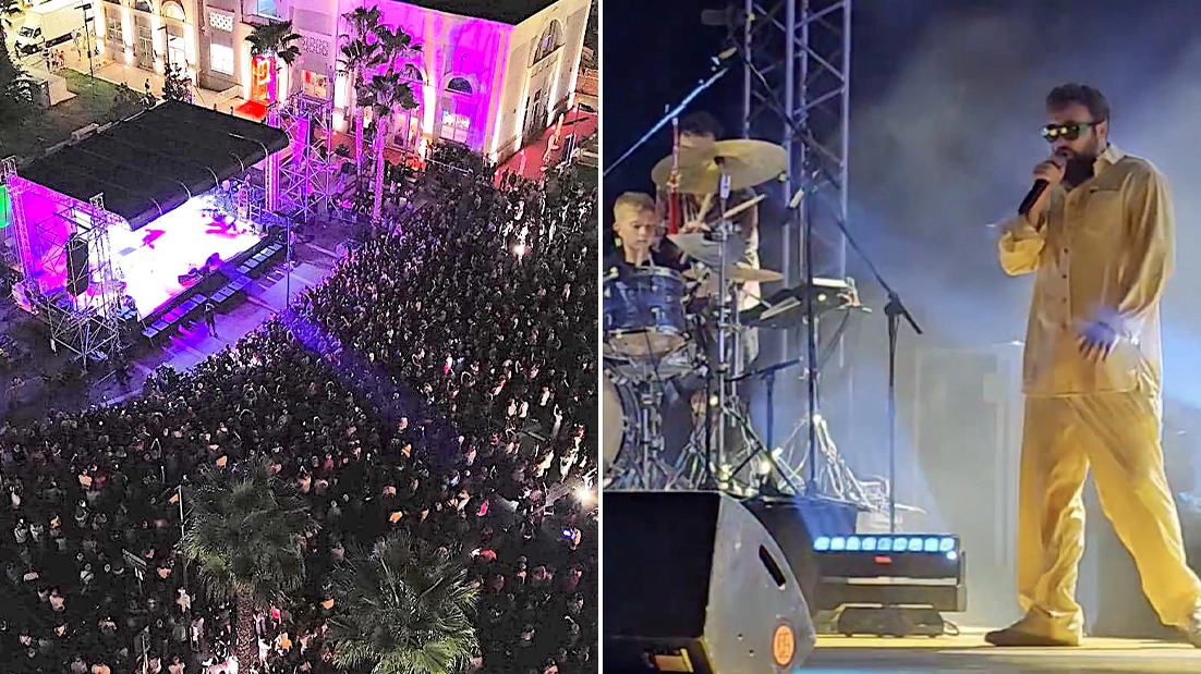 Porto Sant’Elpidio, l’artista ha letto il cartello con la richiesta e ha esaudito il desiderio. Piazza Garibaldi sold out per il concerto (gratuito) di fine estate