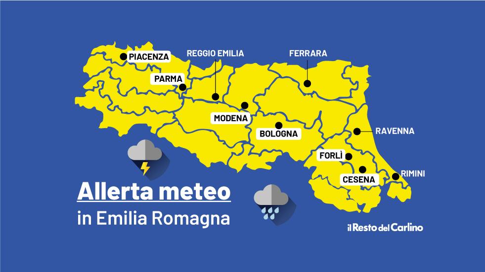 Maltempo domani in Emilia Romagna: nuova allerta meteo per temporali