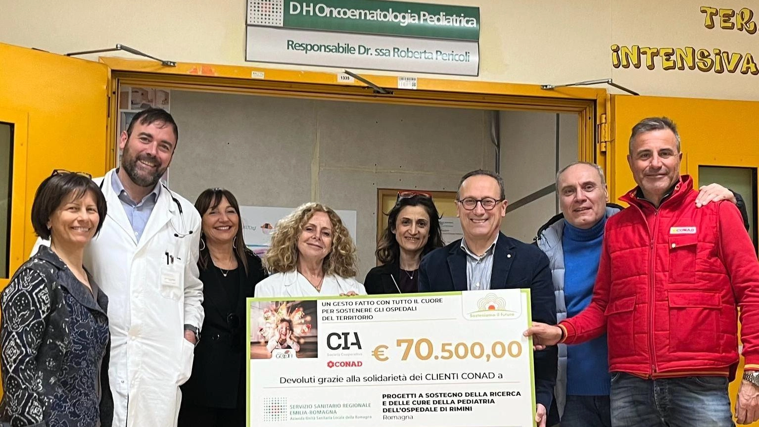 Un assegno da 70mila euro  per la  Pediatria