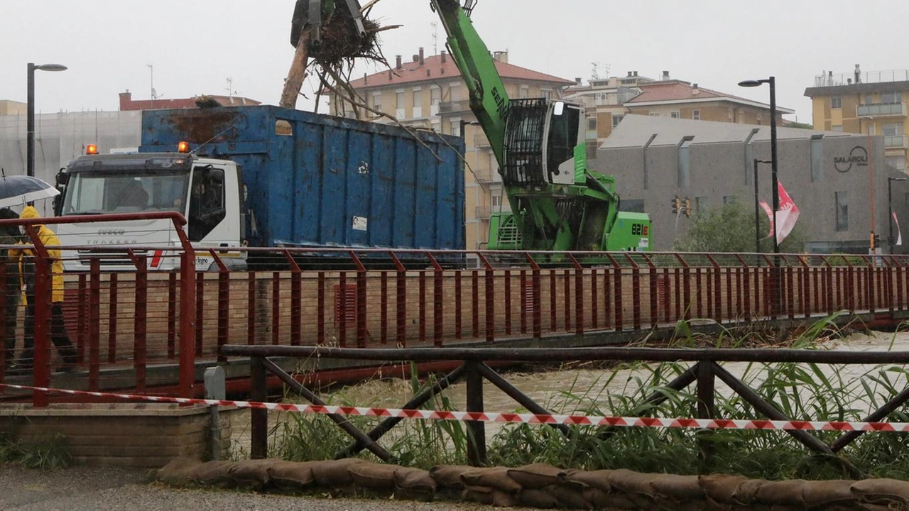 Il fiume Savio in piena all’altezza del Ponte Nuovo