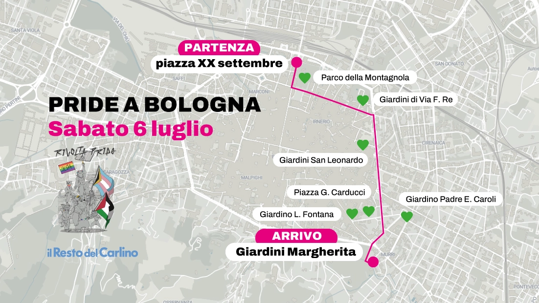 Il Pride a Bologna si svolgerà sabato 6 luglio con partenza da piazza XX settembre e arrivo ai Giardini Margherita