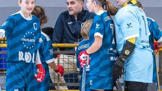 L’Under 13 di Correggio Hockey. La società presieduta da Marco Ferretti è seconda in Italia solo al Bassano