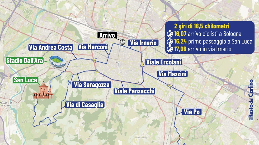 Il percorso e gli orari del passaggio del Tour de France a Bologna