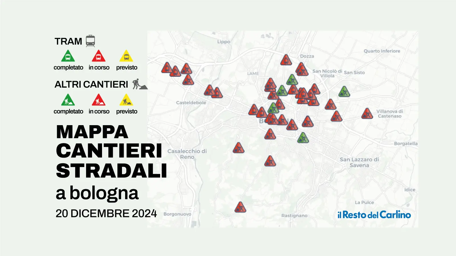 Cantieri a Bologna: la mappa da lunedì 23 dicembre