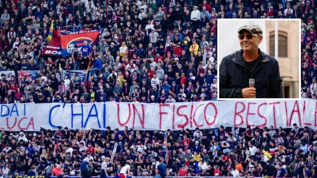 Luca Carboni e lo striscione della Curva del Bologna: “C’hai un fisico bestiale”