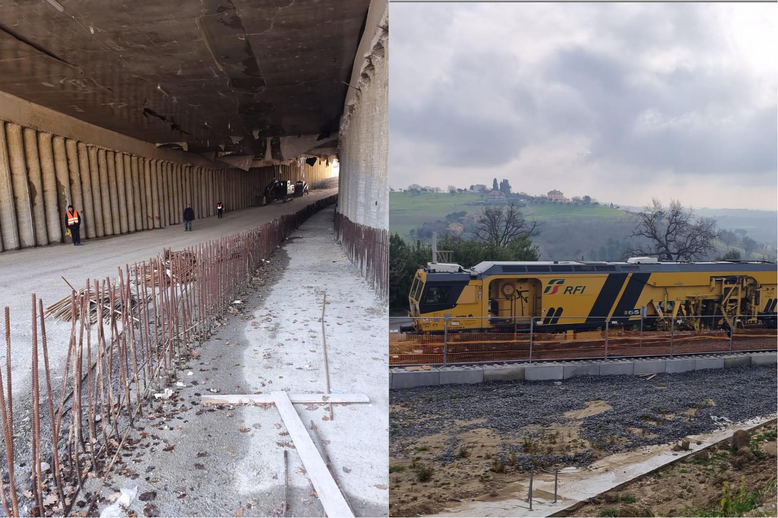 Collaudo del sottopasso in via Roma a Macerata, maxi treno per testare la struttura