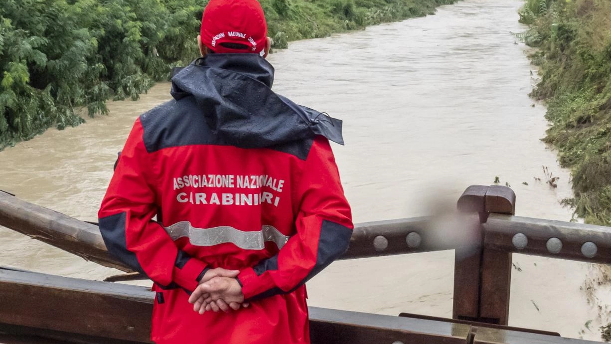 Il torrente Marzeno ieri mattina: il livello era già molto alto (foto Tedioli)