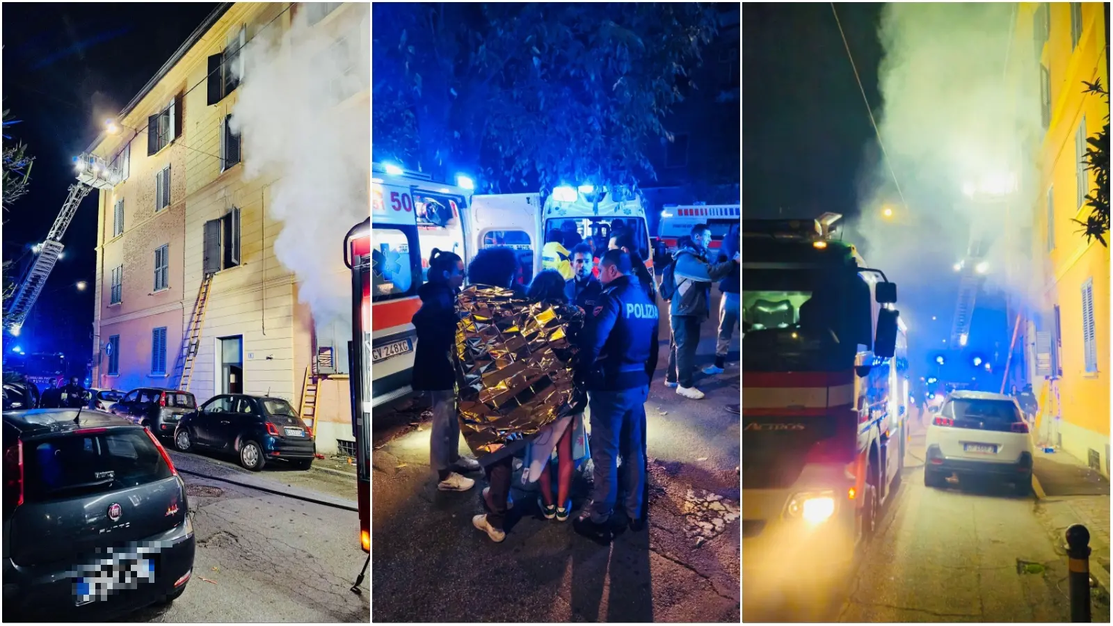 Notte di paura in Bolognina, incendio in un appartamento: residenti intrappolati