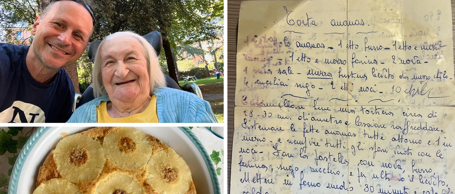 Lo scrittore e influencer bolognese pubblica sui suoi social video con la madre ultranovantenne affetta da demenza senile. Pochi giorni fa ha ritrovato il foglio, scritto a mano dall’anziana, per preparare il dolce preferito