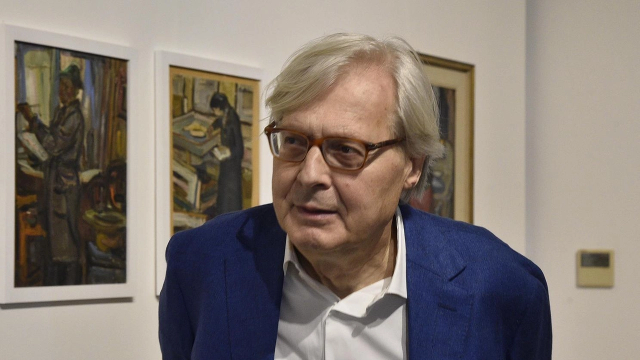 Vittorio Sgarbi a Palazzo Buonaccorsi a Macerata, lo scorso ottobre (foto Calavita)