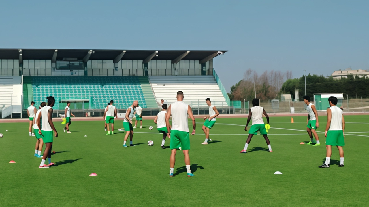 I calciatori di Cstelfidarto in campo per gli allenamenti