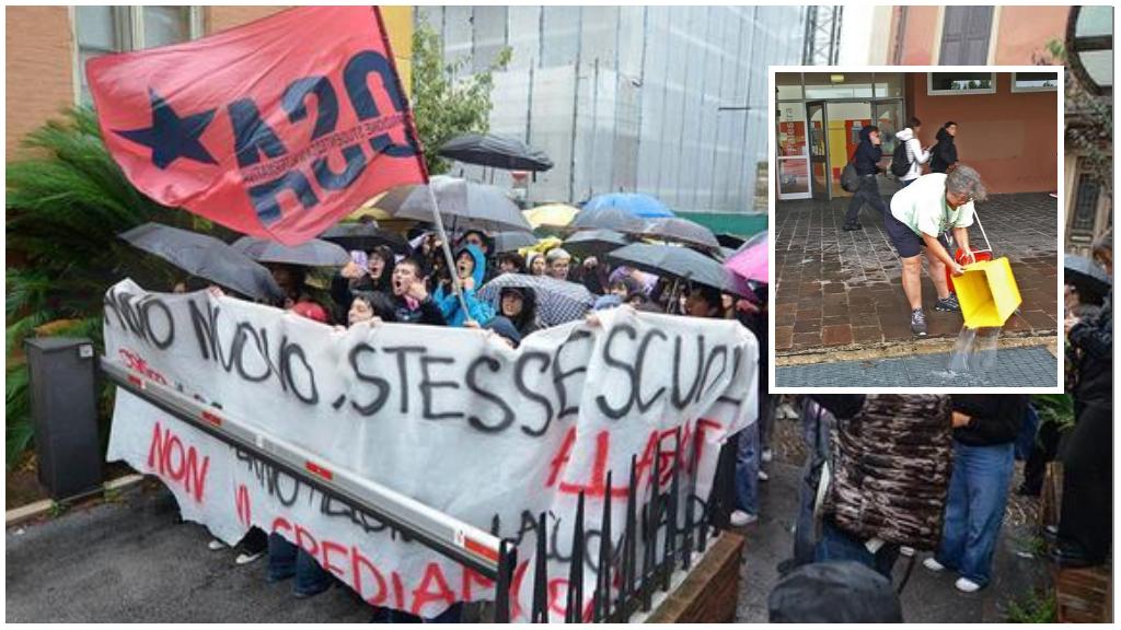 Campus colabrodo a Pesaro, gli studenti marciano e vanno in Provincia: “Dateci scuole vere”