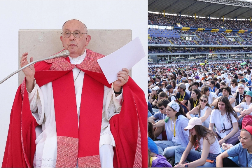 Messa di papa Francesco allo stadio Bentegodi davanti a 32mila fedeli