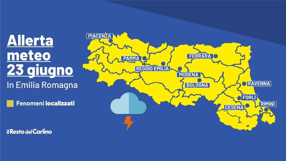 Allerta meteo gialla per temporali anche intensi in Emilia Romagna. Dopo il caldo e l'afa domenica 23 giugno è quindi previsto il ritorno delle piogge: dove e quando