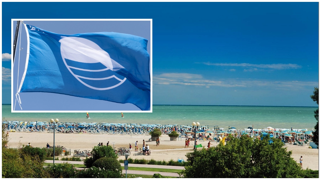 La spiaggia di Bibione è una delle nove Bandiere Blu del Veneto