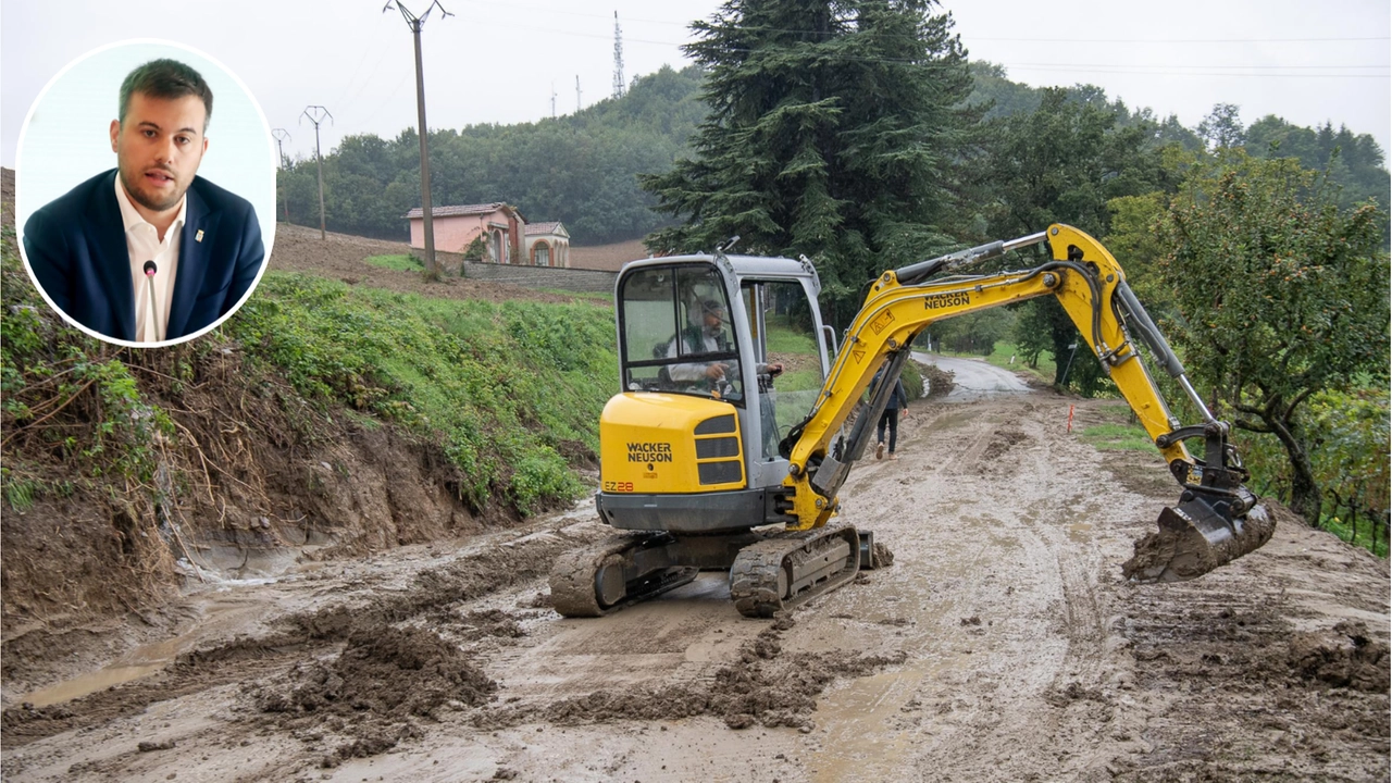 Danni per il maltempo a Imola: nel riquadro il sindaco Marco Panieri