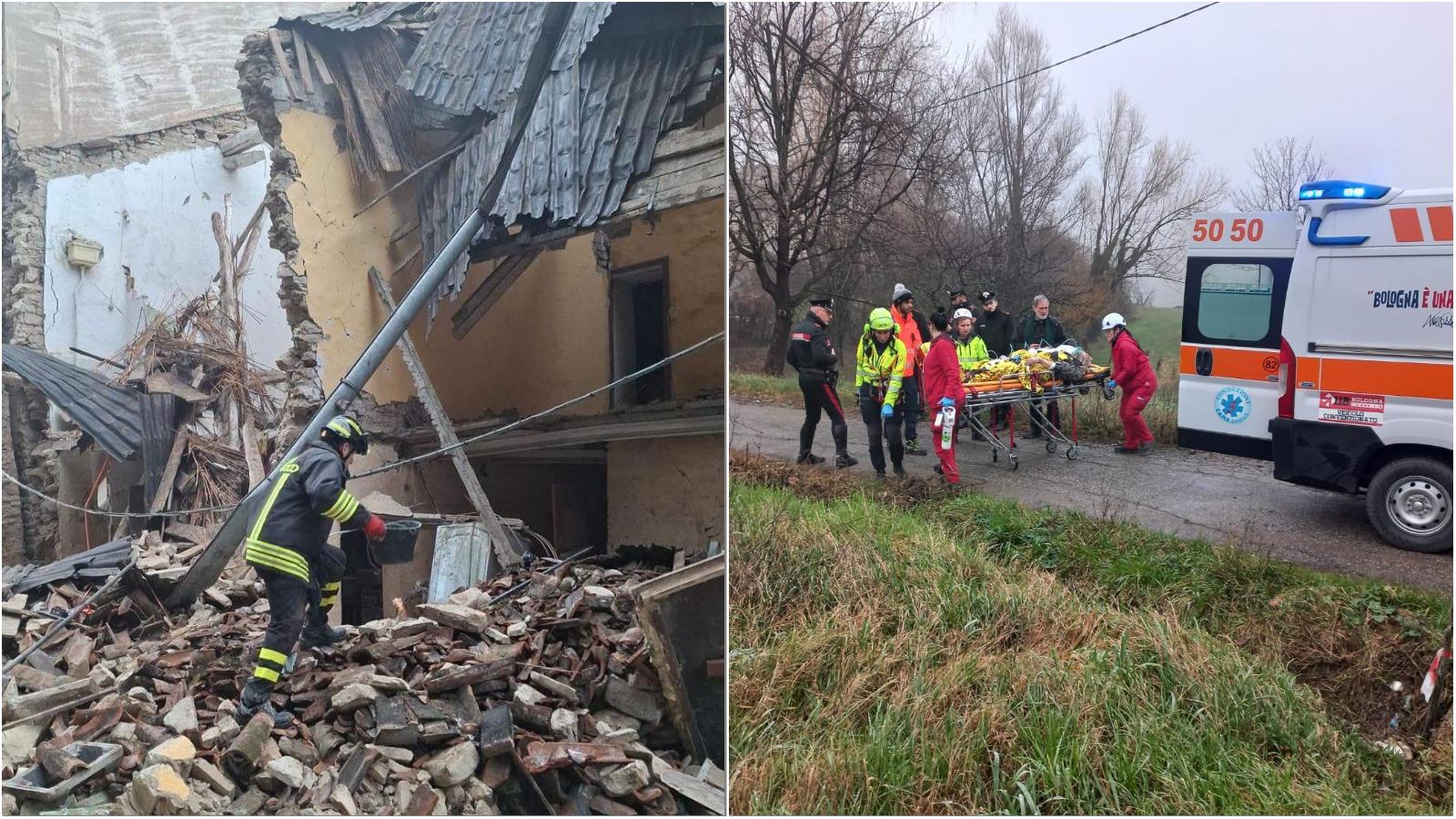 Crolla la canonica di Savigno, estratti due feriti. Ricerche coi cani molecolari tra le macerie