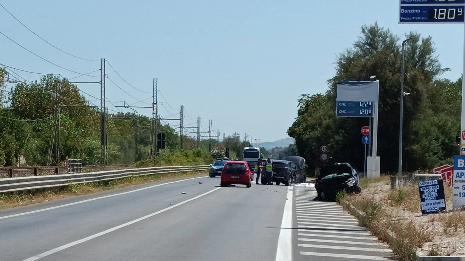 L'incidente dove sono stati travolti i due ciclisti