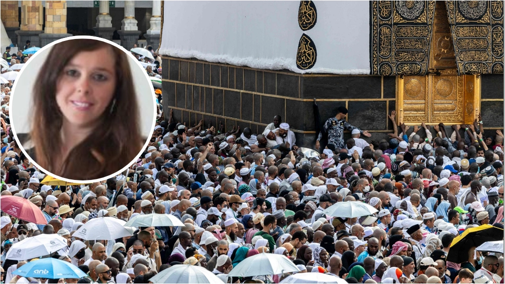 L'ex consigliera comunale di Conegliano Silvia Marcon (foto dal sito del comune): "I pellegrini morti alla Mecca? Selezione naturale". In foto i fedeli alla Ka'ba della Mecca (Afp)