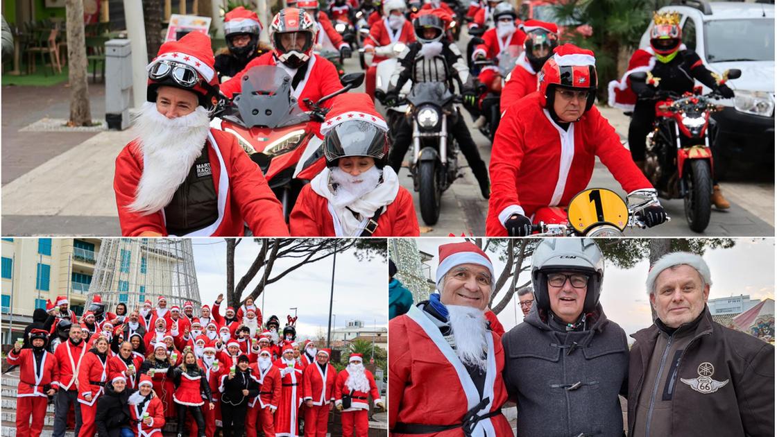 Il vescovo di Rimini alla sfilata dei Babbi Natale in moto